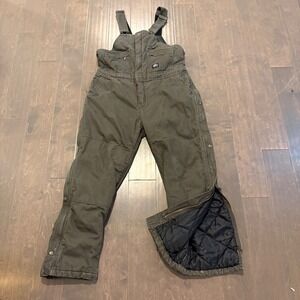 Polar King Key Insulated Bib Overalls Brown Canvas Workwear Men Medium Quilted